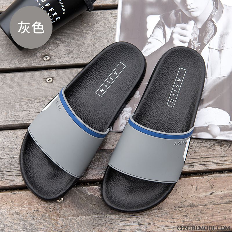 Chaussons Homme Tongs Chaussons Outwear Femme Fantaisie Été Semelle Épaisse Bleu