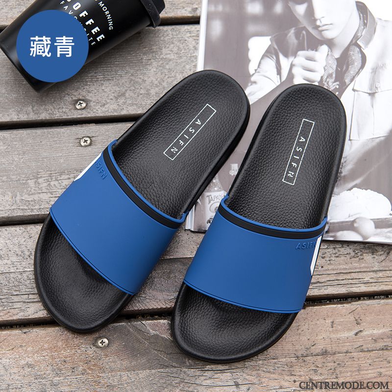 Chaussons Homme Tongs Chaussons Outwear Femme Fantaisie Été Semelle Épaisse Bleu