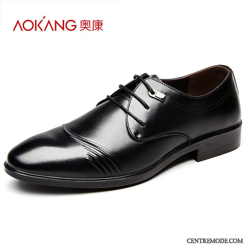 Derbies Homme Décontractée Chaussures En Cuir Entreprise Costume Formel Cuir Véritable Angleterre Brun