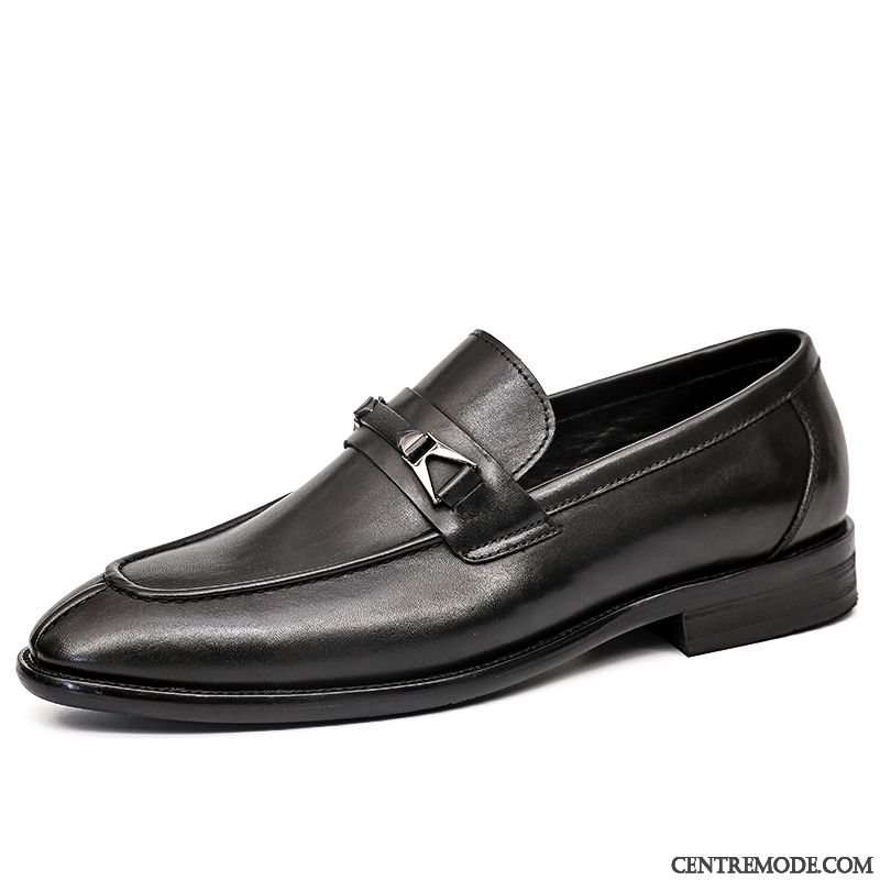 Derbies Homme Entreprise Décontractée Slip-on L'automne Chaussures En Cuir Pointe Pointue