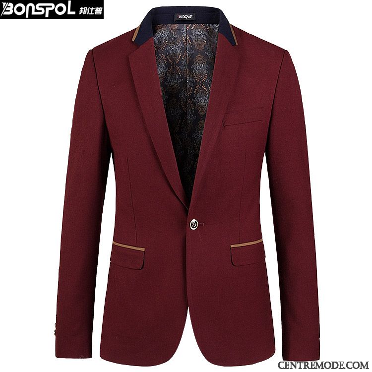 Style De Costume Homme Blanc Bordeaux, Blazer De Costume Homme Pas Cher